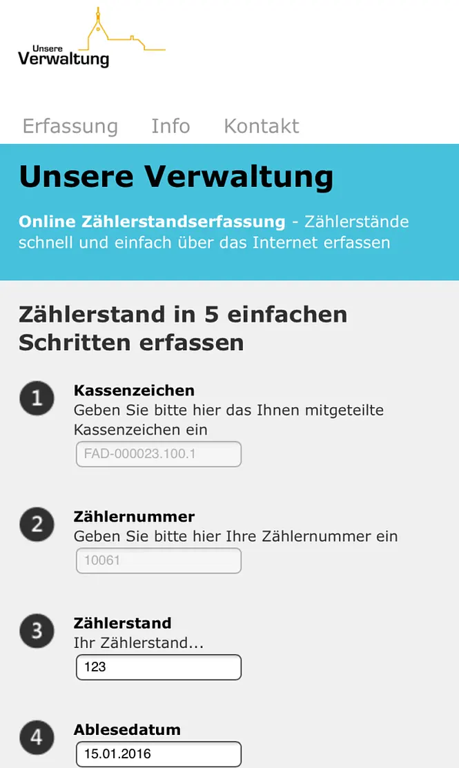 Screenshot unserer Lösung