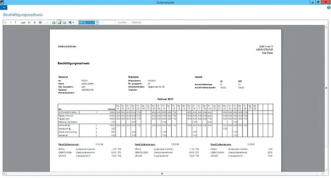Screenshot unserer Lösung