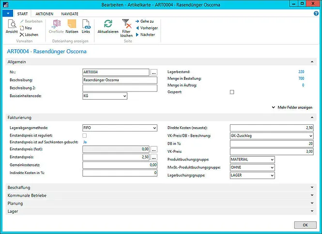 Screenshot unserer Lösung