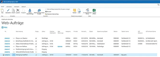 Screenshot unserer Lösung