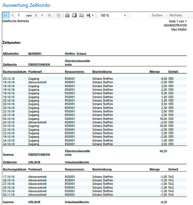 Screenshot unserer Lösung