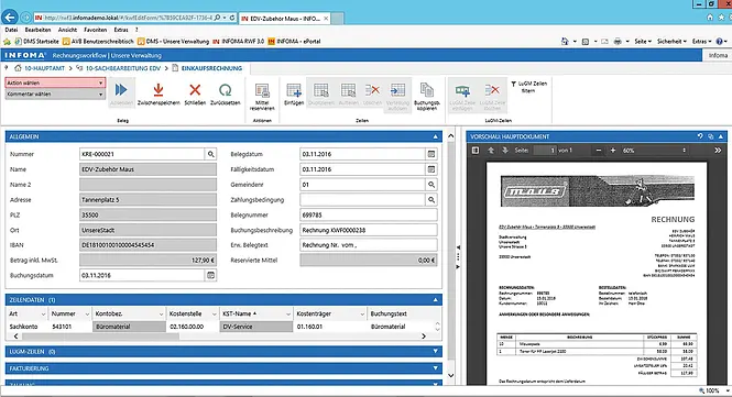Screenshot unserer Lösung